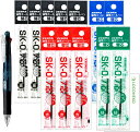ゼブラ 多機能ペン 4色+シャープ クリップオンマルチ 黒 B4SA1-BK【本体】+ 替芯 SK-0.7芯 (黒5/赤3/青2/緑2) +ロコネコカード