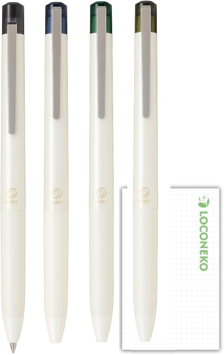 パイロット ゲルインキボールペンイ ルミリー ニュアンスカラー LIL-30EF【ブラック・ブラウン・レッド・バイオレット】+ロコネコカード