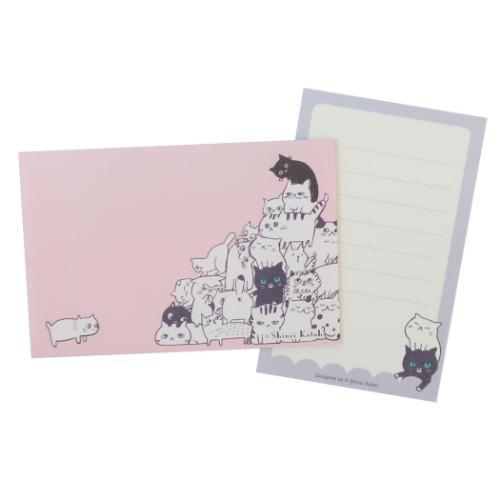 木野瀬印刷 ミニレターセット キャットヒル ML-01010 ピンク