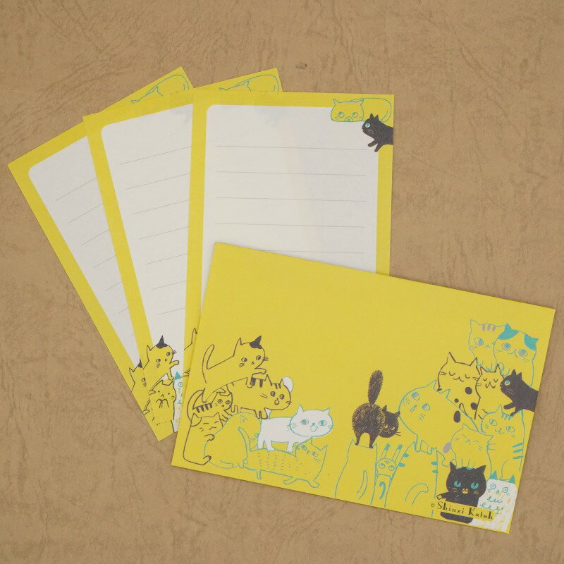 木野瀬印刷 ミニレターセット キャットヒル ML-01011 イエロー