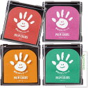 シヤチハタ 手形スタンプ パッドパームカラーズ PALMCOLORS HPS-A【まとめ買い4色】+ロコネコカード (あか・ももいろ・きいろ・みどり)