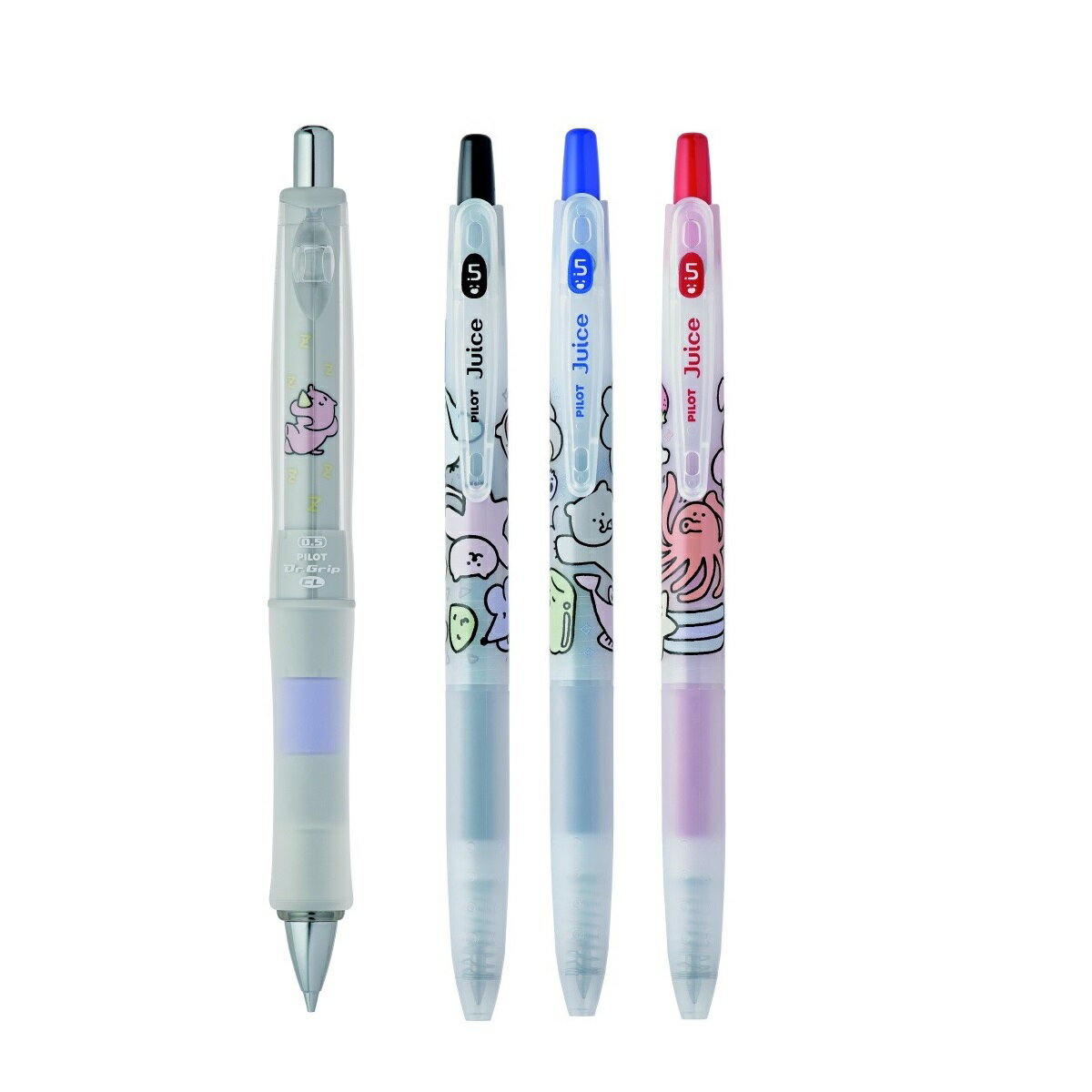 パイロット 限定 やまさきみのり ゆるーく応援【Play Border シャープ 0.5 めんどうくサイ + Juice ボールペン0.5 黒/赤/青 プレッシ...