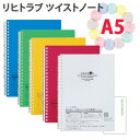 リヒト AQUA DROPs ツイストノート 30枚リーフ【乳白/赤/黄/黄緑/青】+ロコネコカード (N-1658 A5)