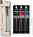 三菱鉛筆 3色 ボールペン ジェットストリーム PRIME プライム 0.7mm SXE3-3500【本体 + 替芯 黒/赤/青】+ロコネコカード (0.7mm スモーキーグリーン)