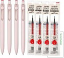 三菱鉛筆 ZENTO ユニボールゼント ベーシックモデル【本体x4、替芯x4】+ロコネコカード (0.38mm 赤インク)