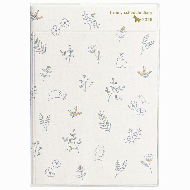クツワ 2026年 ダイアリー B6薄型 [月間ブロック] 月始 12月始まり 家族手帳 ナチュラルホワイト 137SHB