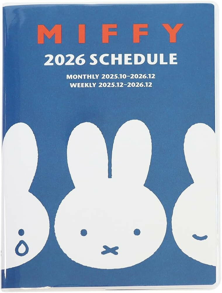 スクエア 2026年 ダイアリー 10月始まり B6 [マンスリー&ウィークリーブロック] ディックブルーナ ミッフィー ブルー 14BD-7B