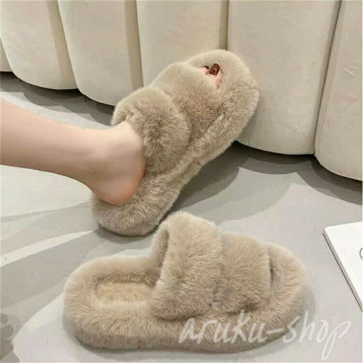 슬리퍼 걸리 귀여운 5color 슬리퍼 푹신푹신 모코모코 4.8cm 힐 스트랩 에코 파 가짜 모피 후저 레이디스
