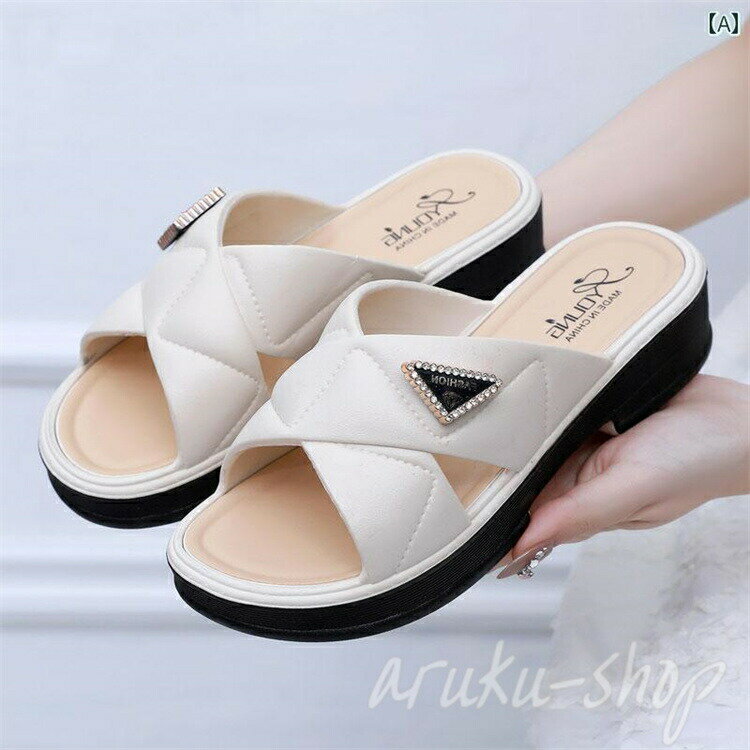 Holly'S Sole - スリッパ 女性 夏 フラットソール 浴室 お風呂 家庭用 オシャレ 滑り止め 厚底 アウトドアウェア ミドルヒール スリッパ レディース