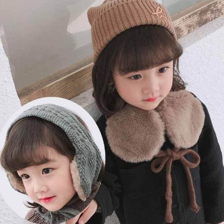 イトウショップ20のイヤーマフ マフラー 通学 女の子 男の子 可愛い 秋冬 防寒 耳あて ヘアバンド 紐付き ニット 保温 通園 防風 あったか アウトドア 子供用｜アングル3