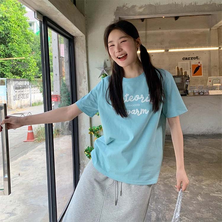 Tシャツ 半袖 Tシャツ ノーブラ 大きいサイズ トップス 刺繍 レディース プルオーバー トレンド 半袖 tシャツ 春 春夏 チュニック カレッジ ロゴ ロゴt カットソー プリント 人気 半袖 刺繍ロゴ コットン カジュアル ゆったり ito0101-10003798 イトウショップ20 サンプル画像2