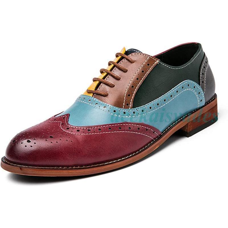 メンズ 革靴 ビジネスシューズ 紳士靴 スニーカー ウィングチップ パッチワーク 男性用韓国風 おしゃれ..