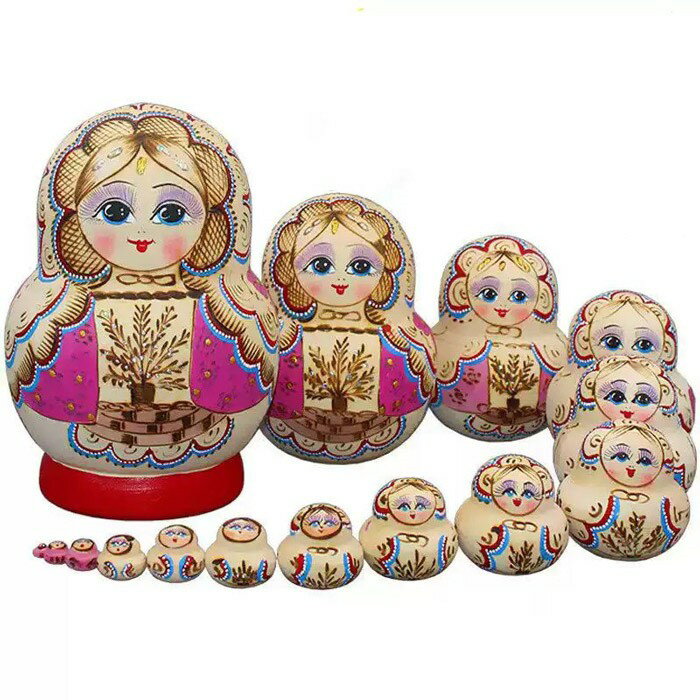 マトリョーシカ ロシア クリスマス 人形 民芸品 土産物 手作り人形 手描き オブジェ 15個組20cm インテリア 雑貨 洋風 ギフト プレゼント 北欧雑貨 伝統工芸 おもちゃ 飾り 誕生日 キッズ 子供 部屋 ハロウィン かわいい