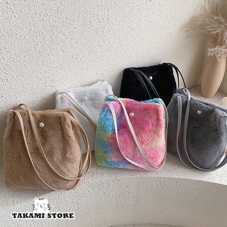 Rakuten - トートバッグ レディース バッグモコモコ柔らかい 秋冬大容量 軽量 軽い A4 通勤 通学 旅行バッグ レディース おしゃれ斜めがけ 可愛い