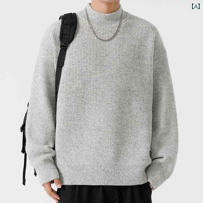 Rakuten - メンズ ファッション 春夏 秋冬 かっこいい オシャレ モテ 男性用 紳士服 服 韓国 シンプル 大人 メンズタートルネックセーター 厚手 暖かい ニットウェア フィット インナー レイヤー セーター