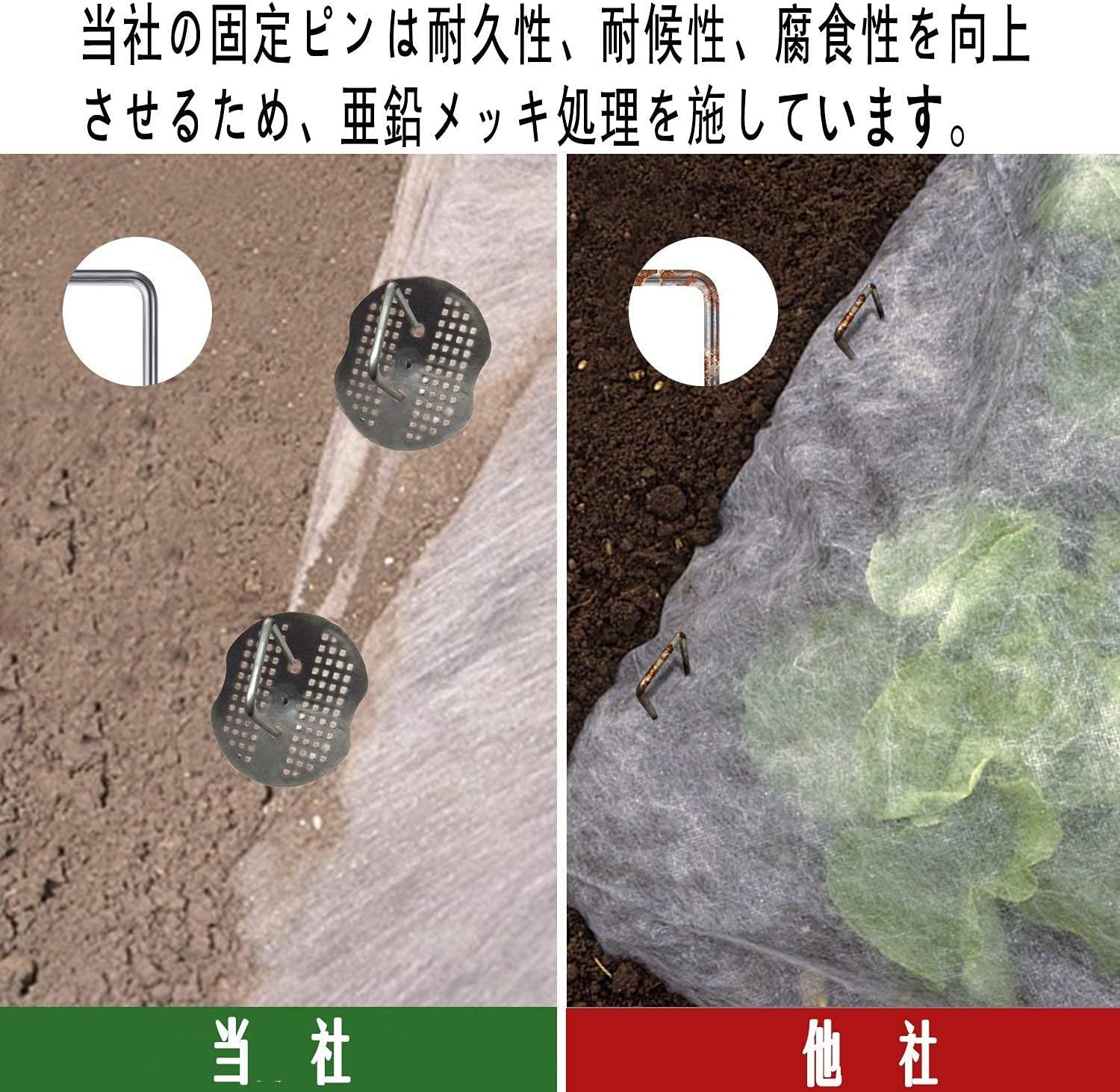 100本セット Uピン杭 黒丸付 防草シート 固定用 人工芝 おさえピン 10 15 20cm 農...