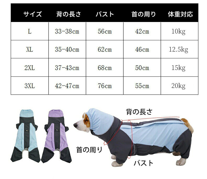 レインコート 小型犬 中型犬 大型犬用 ペット レインポンチョ レインウェア ハーネ...