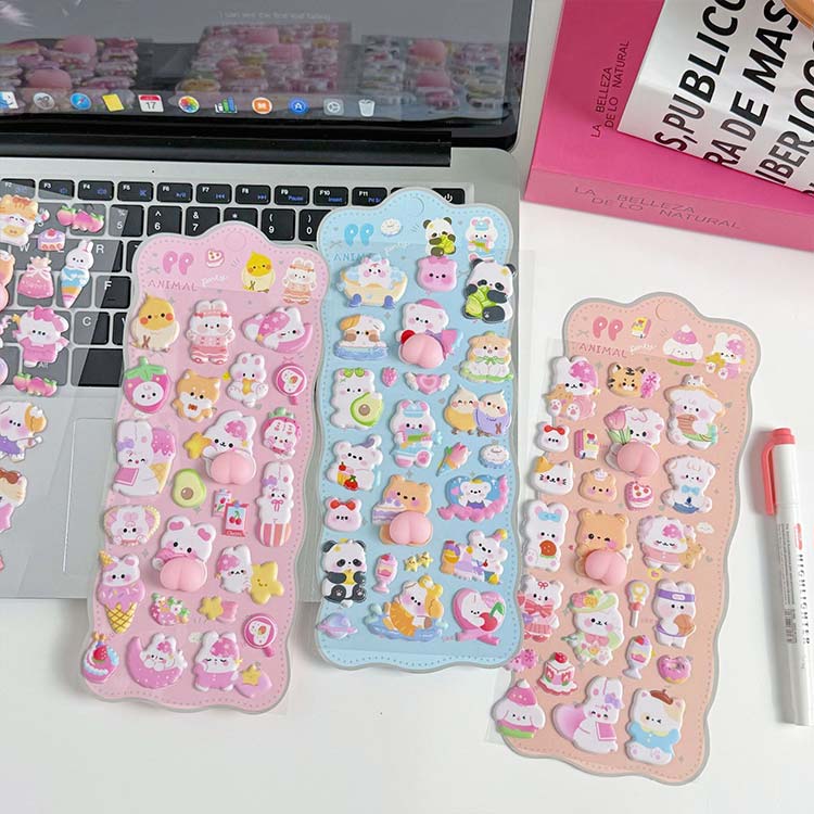 3Dシール DIY用 ぷくぷくシール 子供用 おしりぷにぷに ご褒美シール デコシール 可愛い 手帳用 日記帳用 女の子 男の子 手芸用品 デコレーション 3Dシール スマホケース飾り 貼り付け可能 ステッカー 文具 誕生日 クリスマス ギフト ito0101-10025604 イトウショップ20 サンプル画像3