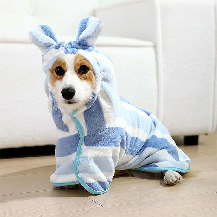 イトウショップ20の中型犬 バスタオル 海 犬 猫 ペット用タオル 耳付き 速乾 ペット かわいい 可愛い耳付き フード付き マイクロファイバー お風呂 犬猫兼用 アウトドア 吸水 小型犬 可愛い耳付き 大型犬 バスローブ バスタオル タオル ペット用タオル 犬タオル｜アングル3