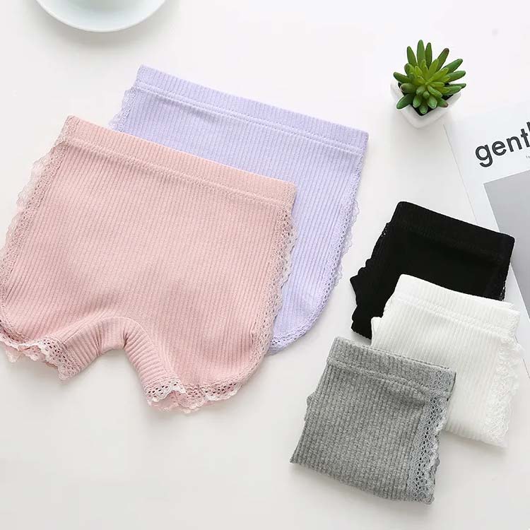 ボックスショーツ ジュニア インナー キッズ ボックスショーツ レース 子供用 女の子用ショーツ 2枚セット パンティー ボクサーパンツ バイカラー こども用 子ども用 送料無料 2
