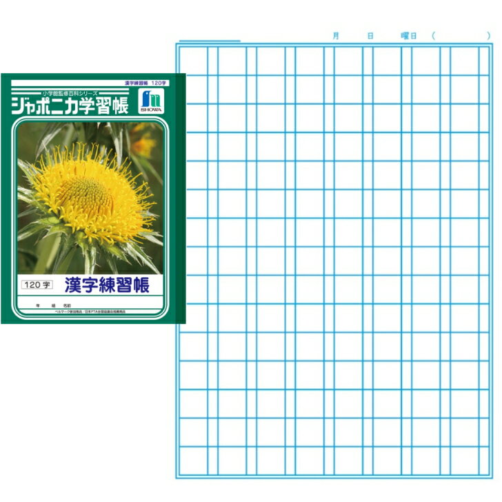 ジャポニカ学習帳 漢字練習帳 120字 セミB5サイズ 小学3年生 小学4年生 小学5年生 小学6年生小学校 ヨコ179×タテ252mm ショウワノート