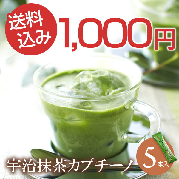 【送料込み　1000円ポッキリ】泡立つ宇治抹茶カプチーノ 粉末 12g×5p 抹茶ラテ 抹茶オ...