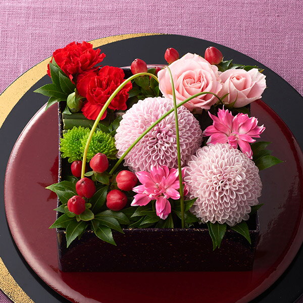 プレゼント 花 抹茶 スイーツ フラワー＆花咲く竹かごセット【送料無料】【他商品との同梱不可】 § 限定 フラワーアレンジメント 京都 和菓子 伊藤久右衛門 ギフト