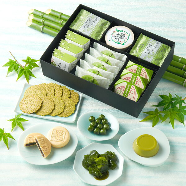 伊藤久右衛門 宇治抹茶スイーツ 輪っぱあめ+抹茶ぷりん+茶蕨+抹茶もなか+抹茶せんべい【送料込み】