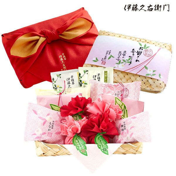 あす楽 母の日ギフト 2019 宇治抹茶スイーツギフト 母の日竹かごセット 詰め合わせ § 宇治茶付き 送料無料 プレゼント 花 スイーツ カーネーション包装 お菓子 和菓子 洋菓子 カステラ 老舗 伊藤久右衛門|お取り寄せ 抹茶スイーツ クッキー ギフト さくらんぼ
