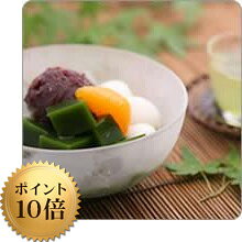 ●宇治抹茶あんみつ2個入り、水出し煎茶セット《お中元ギフト》【クール生もの】【消費期限注意...