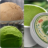 宇治のお茶屋作挽きたて抹茶をたっぷり使った濃厚抹茶味です。宇治三色アイスセット【送料込み...