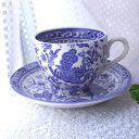 バーレイ ブルー リーガルピーコック カップ ソーサー 陶器 イギリス製 食器 Burleigh RegalPeacock 鳥 洋食器 青 ネイビー 孔雀 バレンタイン