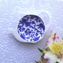 バーレイ ブルー アーデン ティーポットトレイ 陶器 イギリス製 食器 Burleigh Calico 花柄 洋食器 青 ネイビー ギフトボックス無し 小物入れ ティーバッグトレイ
