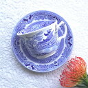 バーレイ トーキーブルー ウィロー カップ ソーサー 陶器 イギリス製 食器 Burleigh オリエンタル 東洋 洋食器 青 ネイビー 風景 英国 悲恋物語 E97PB00