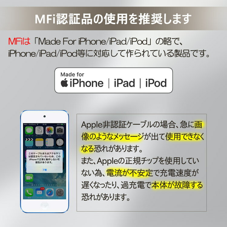 iPhone iPad 急速充電 データ転送 ケーブル type-c ケーブル 電圧チェッカ付き ケーブル MFi ケーブル lightning ケーブル mfi 急速充電ケーブル ライトニングケーブル iphone 充電ケーブル 純正 1.2m lightningケーブル 30W 3A スマホ 充電ケーブル タイプ c ケーブル