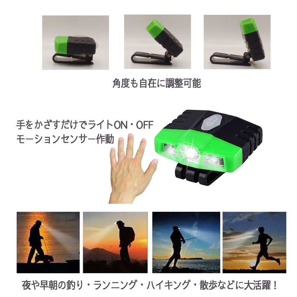 イトー商店のヘッドライト LED クリップ式 登山 釣り キャンプ 防災 災害対策 自転車 明るい LEDヘッドライト ヘッドランプ LEDヘッドランプ LEDライト ハイキング 犬の散歩 読書 キャンプ サイクリング｜アングル2