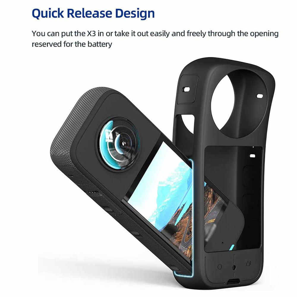 Insta360 X3 ��������󥫥�� ���ݸ�ꥳ�� ���С� ��󥺥���åץ����� �ܥǥ����ꥳ���ݸ���� ���С� ���ߤ� �����ݸ� ���󥹥�360 X3