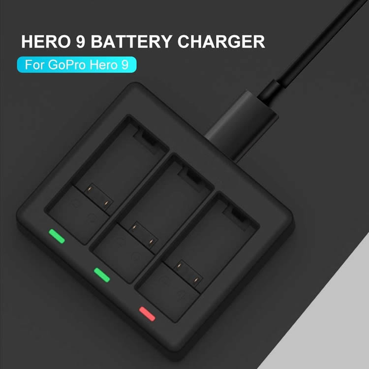 gopro バッテリーチャージャー Gopro hero9 バッテリー用充電器 3個同時充電 バッ...