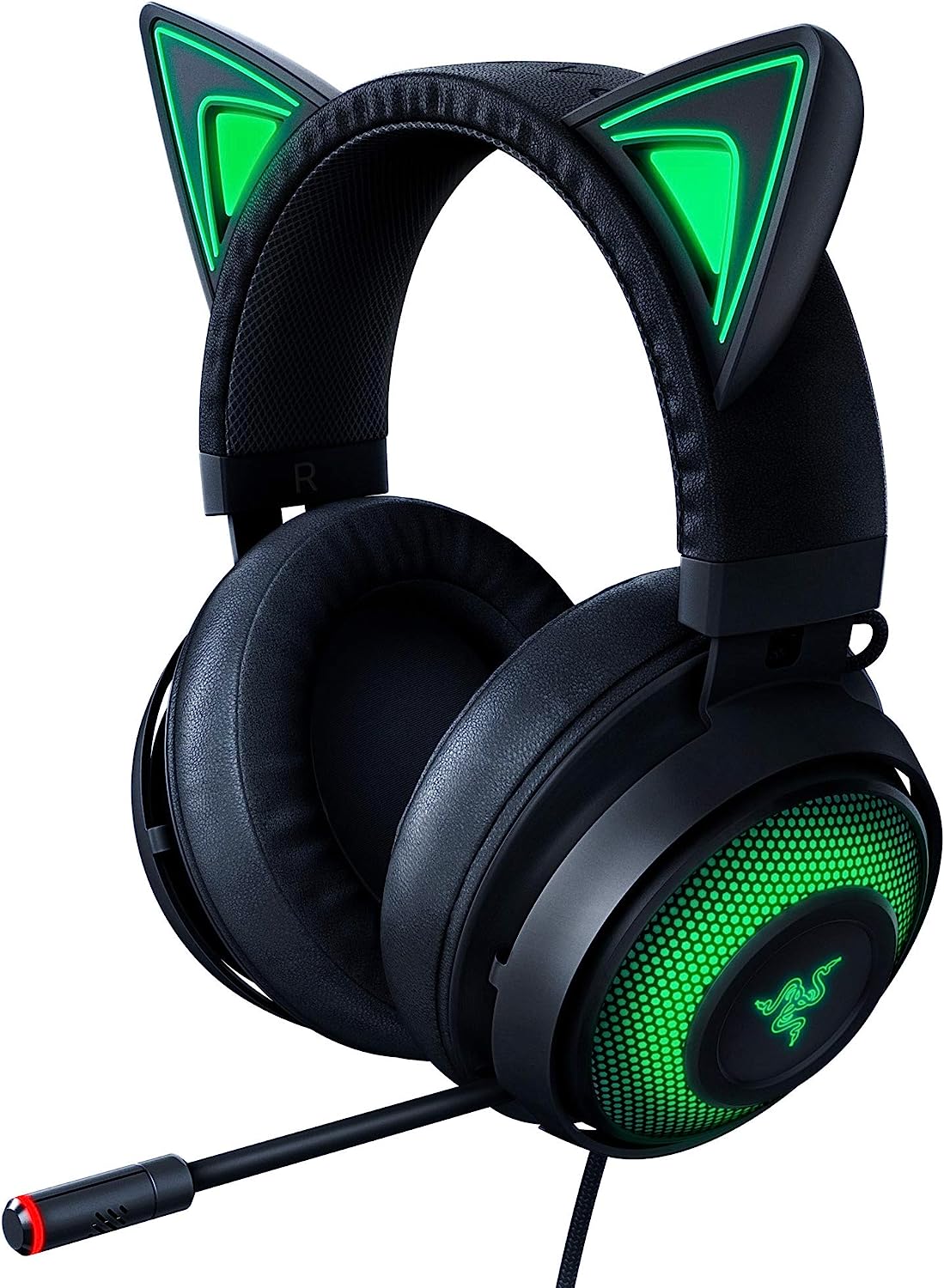 Razer Kraken Kitty Black ゲーミングヘッドセット USB THX 7.1 ネコミミ Chroma ノイズキャンセリングマイク 冷却ジェルパッド RZ04-02980100-R3M1