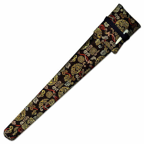 舞扇用扇子袋 金襴 対い鳥に小菊　黒 舞扇子用 舞扇 袋