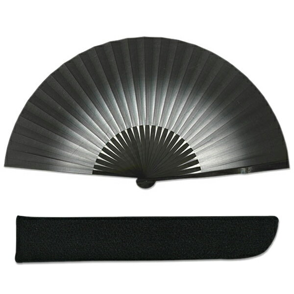男性 用 扇子 黒染 節付 / ピースぼかし 黒 扇子袋付き