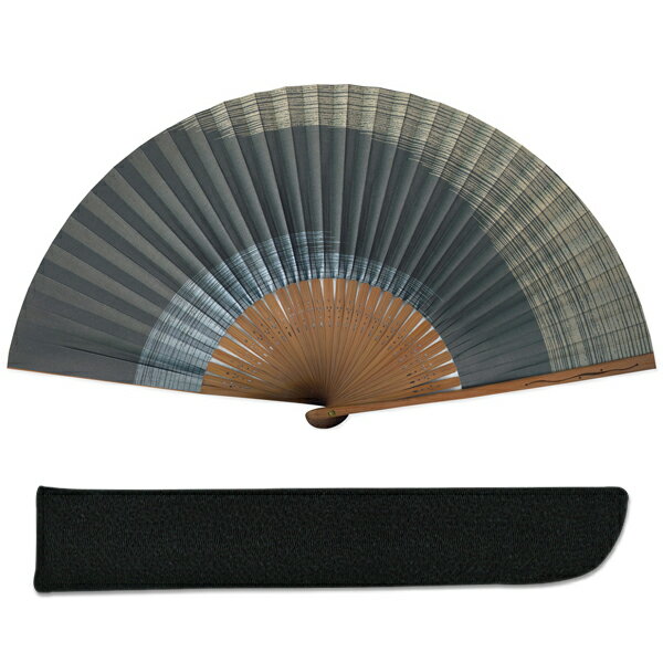 男性用扇子セット 黒地 かすみ