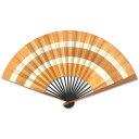 男性用 京扇子 ちょっと大きめ 紙扇子 8寸 三段線 茶