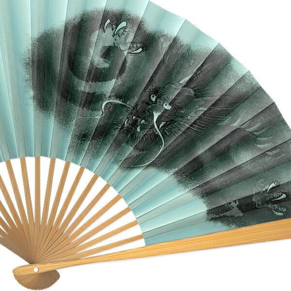 ちょっと大きめ 紙扇子 男性用 京扇子 8寸 龍 / 竹