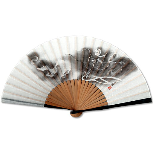 男性用布扇子 墨絵 龍 京扇子 国産 男性用布扇子 墨絵 龍 京扇子 国産