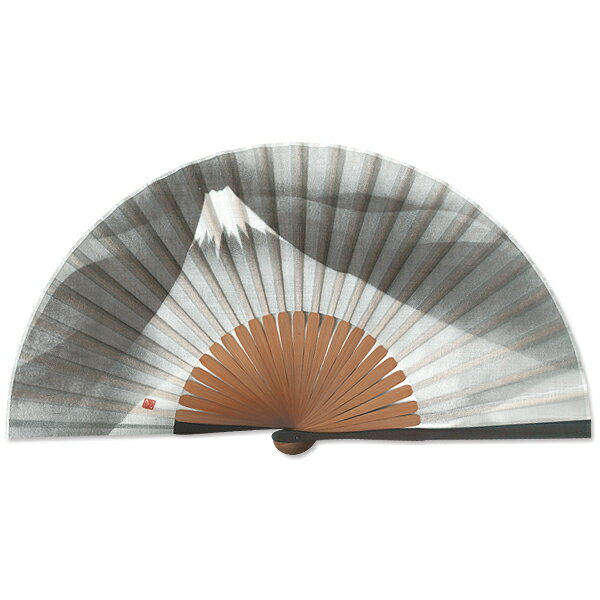 布扇子/墨絵/富士山/京扇子