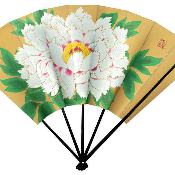 高級飾り京扇子 牡丹/台付