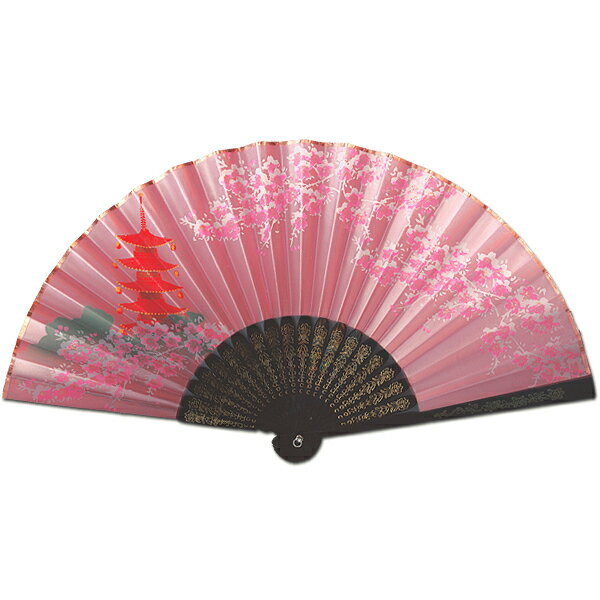 飾り京扇子 サテン扇子 塔桜ピンク 21cm