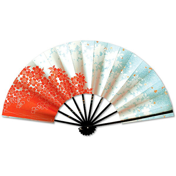 舞扇子 川面に桜 暖色系[名入れ不可]