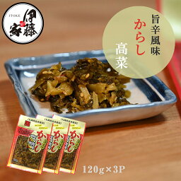 高菜漬け 高菜漬 漬物 漬け物 国産 送料無料 旨辛からし高菜 120g 3P 山くらげ たけのこ入り 辛子高菜 熟成高菜 乳酸発酵 香ばしい 九州の家庭の味 おにぎり チャーハン ラーメン 九州名菜